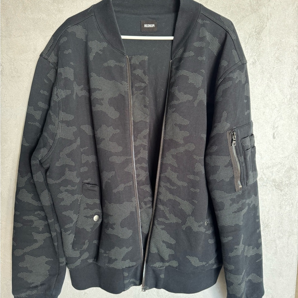 Hudson Jeans Black Camo Bomber Jacket
